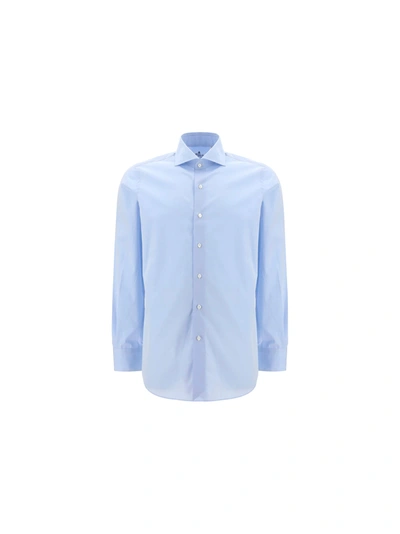 Shop Finamore Shirt In Light Blue
