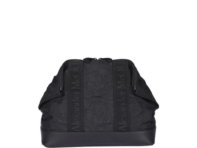 Shop Alexander Mcqueen De Manta Satchel Bag In Black