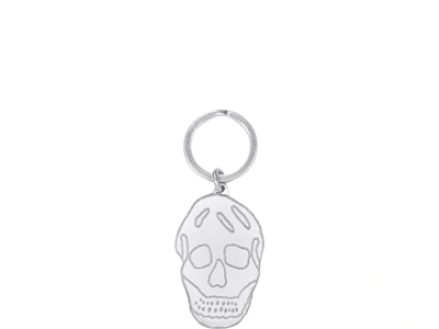 Shop Alexander Mcqueen Skull Keyring In Silver