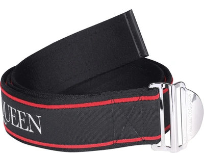 Shop Alexander Mcqueen Logo Belt In Black