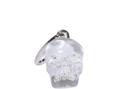 Shop Alexander Mcqueen Skull Keyring In White