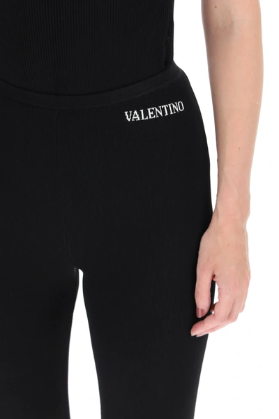 Shop Valentino Knitted Cyclist Shorts In Black
