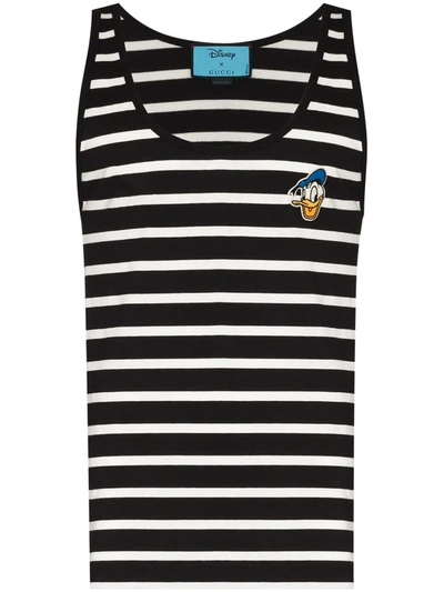Shop Gucci X Disney Donald Duck Stripe-pattern Vest In Schwarz