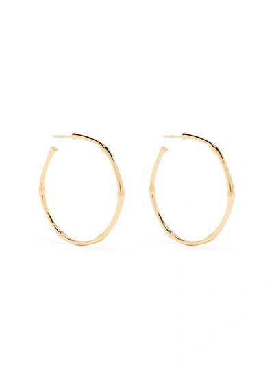 Shop Dinny Hall Large Bamboo Hoop Earrings In Gold