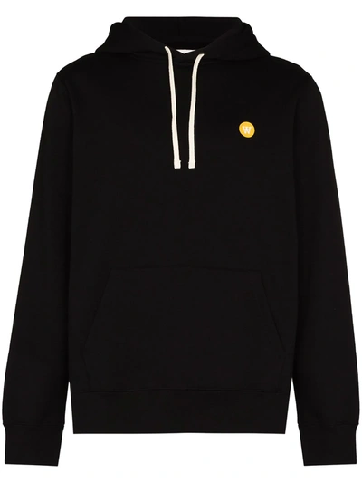 Shop Wood Wood Ian Double A Patch Hoodie In Schwarz