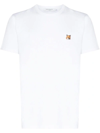 Shop Maison Kitsuné Fox-patch T-shirt In Weiss