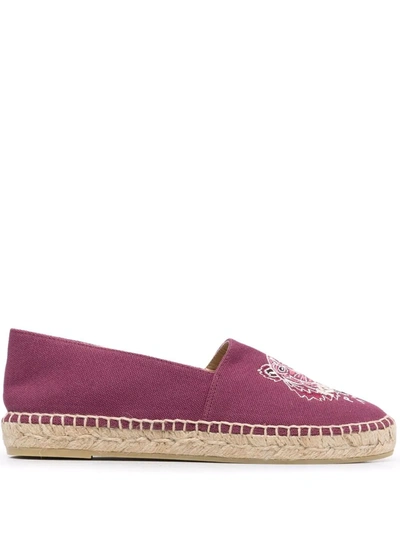 Shop Kenzo Tiger Embroidery Espadrilles In Violett