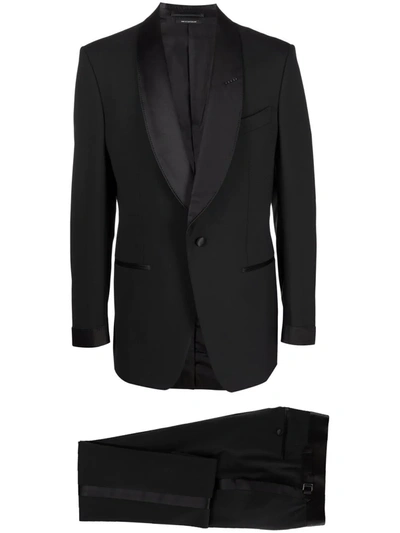 Shop Tom Ford Satin-trim Suit In Schwarz
