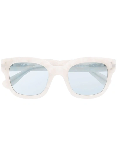 Shop Amiri Square-frame Tinted Sunglasses In Weiss