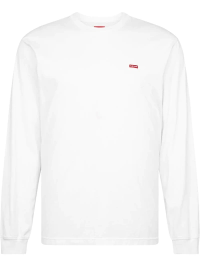 Small Box Logo Long-sleeve T-shirt In Weiss