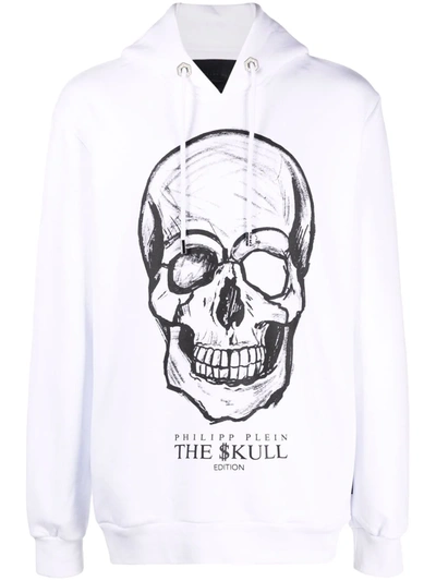 Shop Philipp Plein Skull Graphic-print Hoodie In Weiss