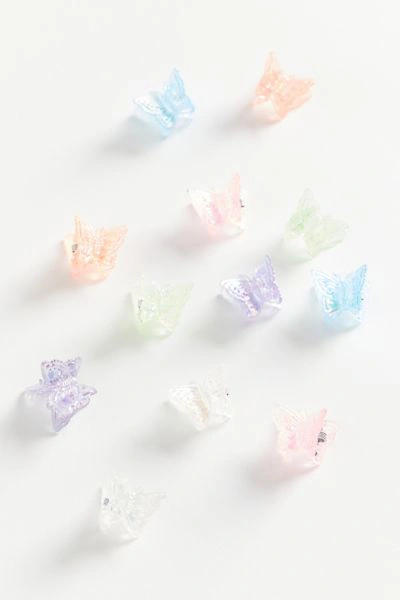 Shop Urban Renewal Vintage Iridescent Butterfly Clip Set In Pastel At Urban Outfitters In Pastel Multi