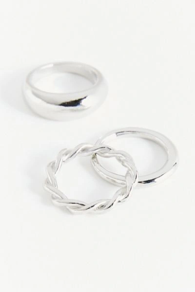 Shop Urban Outfitters Ester Ring Set In Silver