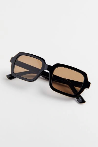 Shop Urban Outfitters Frances Oversized Rectangle Sunglasses In Black