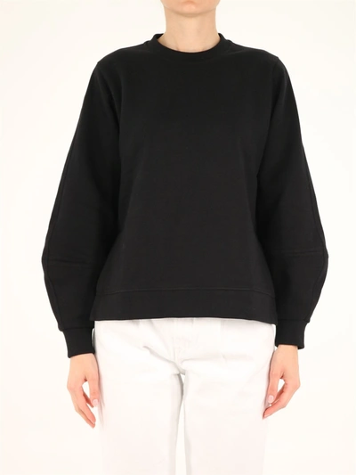 Shop Ganni Crewneck Sweatshirt In Black
