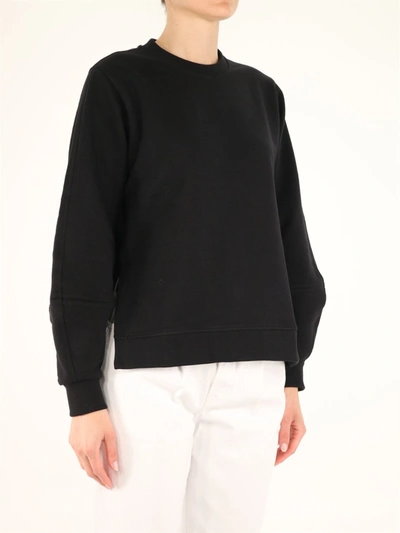Shop Ganni Crewneck Sweatshirt In Black