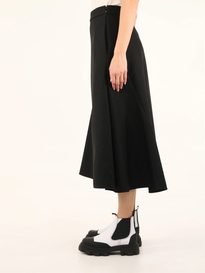 Shop Jil Sander Midi Black Skirt