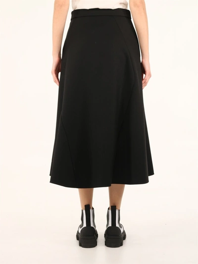 Shop Jil Sander Midi Black Skirt
