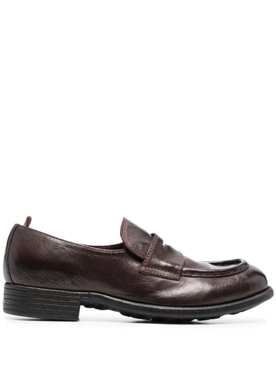 Shop Officine Creative Penny Slip-on Loafers In Braun