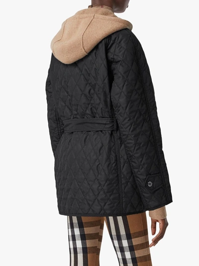 Shop Burberry Diamond Quilted Field Jacket In Blue