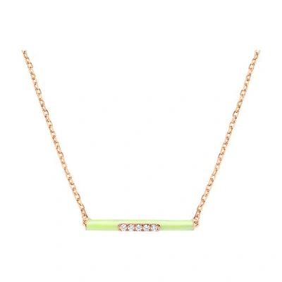 Shop Djula Yellow Enamel Necklace In Or Rose