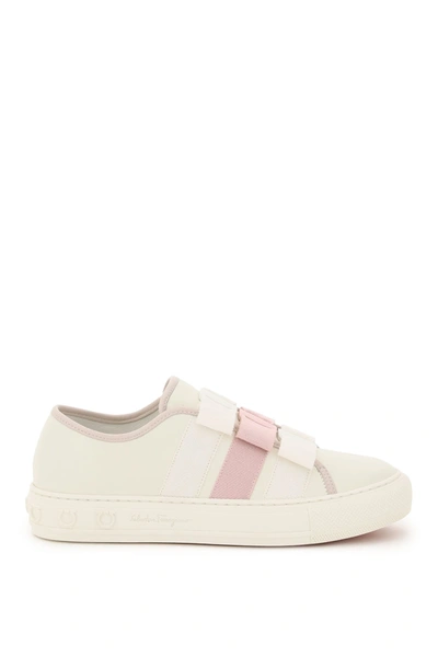 Shop Ferragamo Nataly Sneaker Vara Bow In White Int Nylud (white)