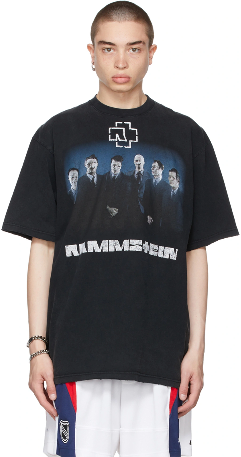 Balenciaga Black Rammstein Edition Boxy T-shirt In 1000 Black 