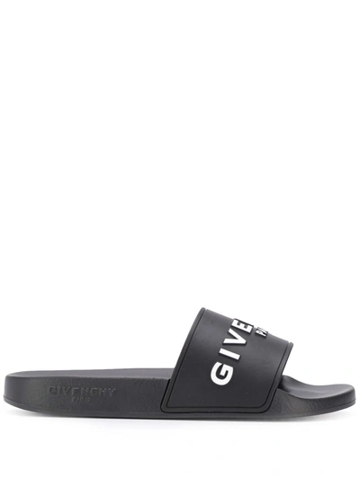 Shop Givenchy Sliders With Logo In Black