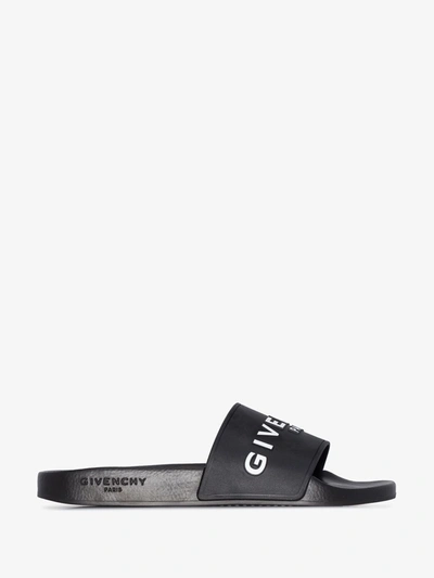 Shop Givenchy Sliders With Logo In Black