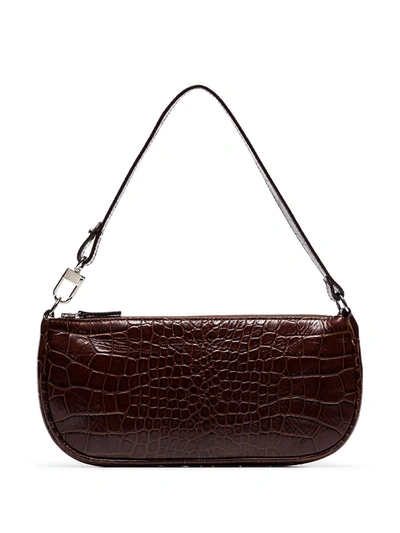 Shop By Far Rachel Leather Shoulder Bag In Brown