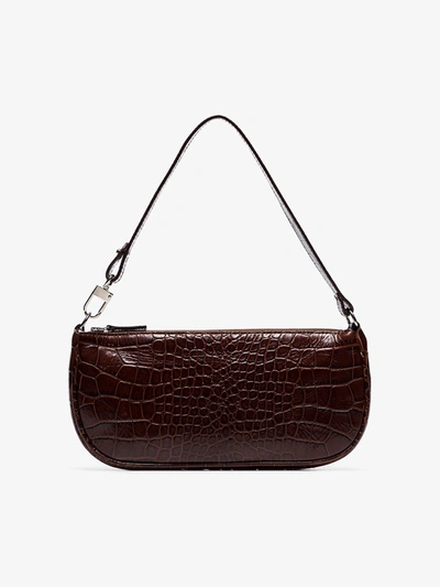 Shop By Far Rachel Leather Shoulder Bag In Brown