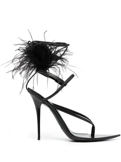 Shop Saint Laurent Instinct 110 Sandals In Black