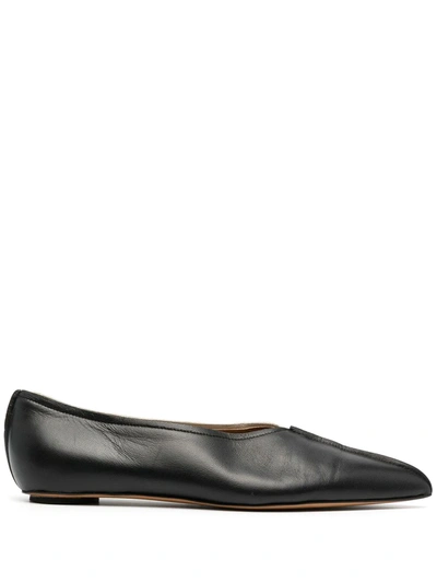 Shop Marni Panelled Pointed-toe Ballerina Shoes In Schwarz