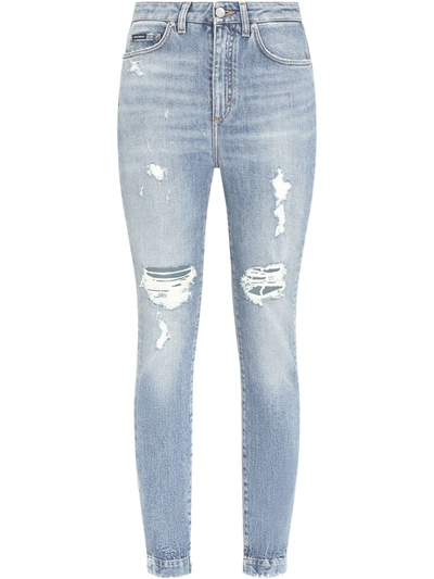 Shop Dolce & Gabbana Audrey Distressed Skinny Jeans In Blue