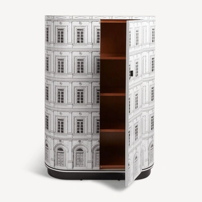 Shop Fornasetti Curved Cabinet Palazzo In White/black