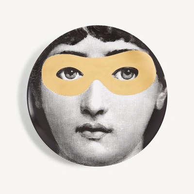 Shop Fornasetti Wall Plate Tema E Variazioni N.22 In White/black/gold