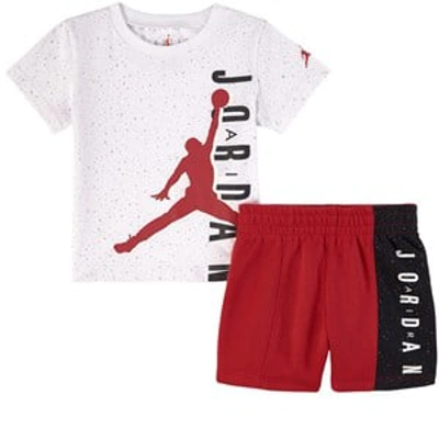 Shop Air Jordan Red Jumpman Logo T-shirt And Shorts Set