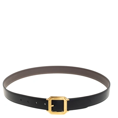 Pre-owned Cartier Belt 95cm (cut To Size) In Black