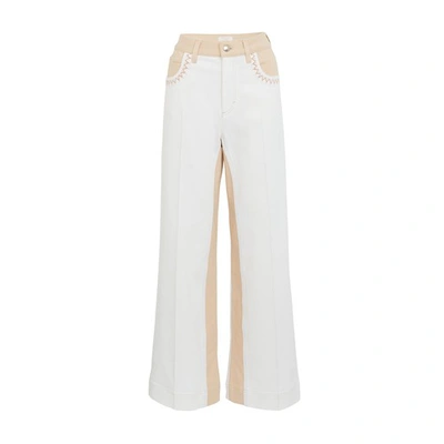 Shop Chloé Wide Pants In Iconic Milk