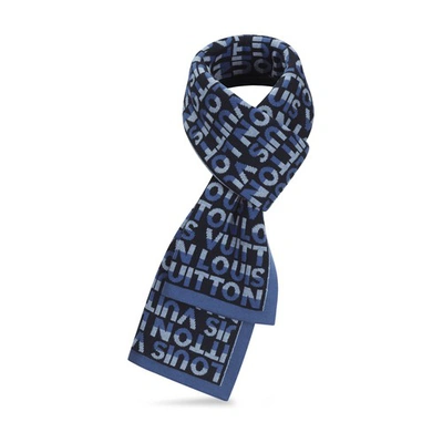 Shop Louis Vuitton Lv Split Scarf In Bleu