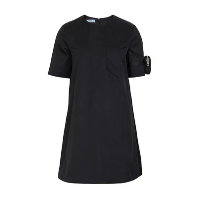 Shop Prada Re-nylon Gabardine Dress In Nero