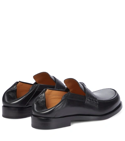 Shop Maison Margiela 4 Stitches Leather Loafers In 黑色