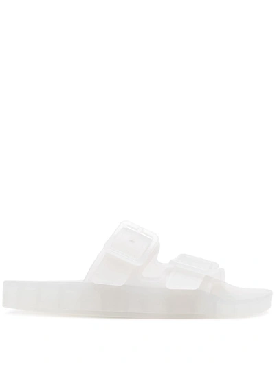 Shop Balenciaga Translucent Double-strap Sandals In White