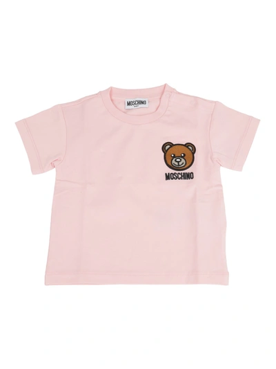 Shop Moschino Teddy Patch T-shirt In Pink