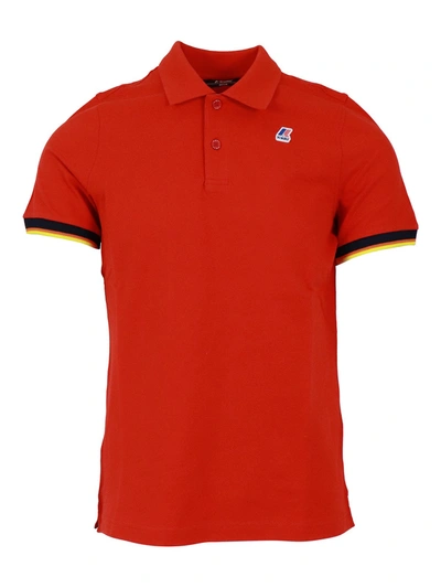K-way Vincent Contrast Stretch Polo In Red
