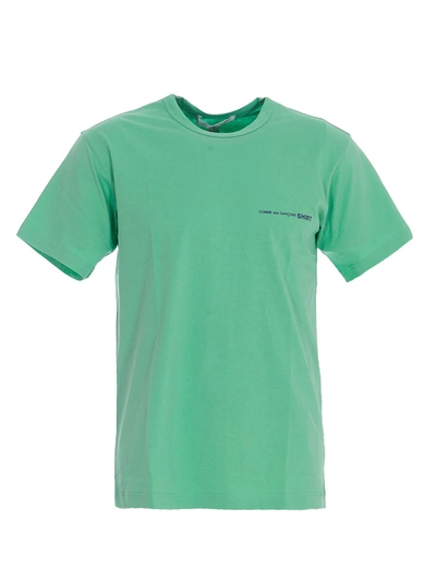 Shop Comme Des Garçons Green Cotton T-shirt