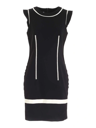 Shop Moschino Contrasting Details Dress In Black