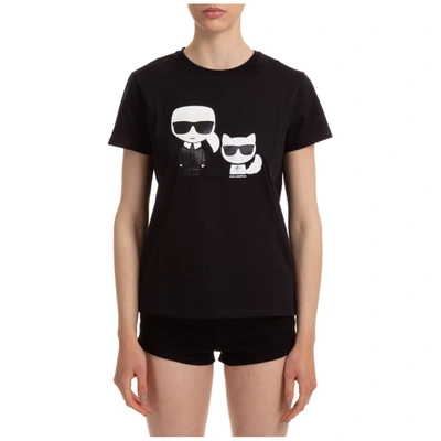 Shop Karl Lagerfeld Graphic Printed T In Black