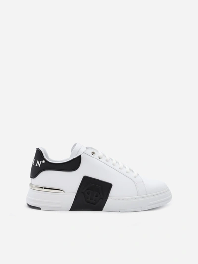 Shop Philipp Plein Phantom Kick $ Lo-top Sneakers In Leather In White