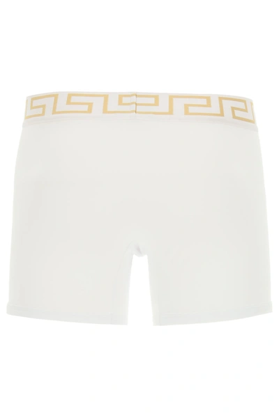 Shop Versace Bi-pack Underwear Greca Border Trunks In Mixed Colours